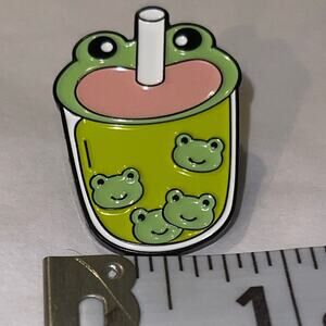 Frog Boba Tea Pin Brooch